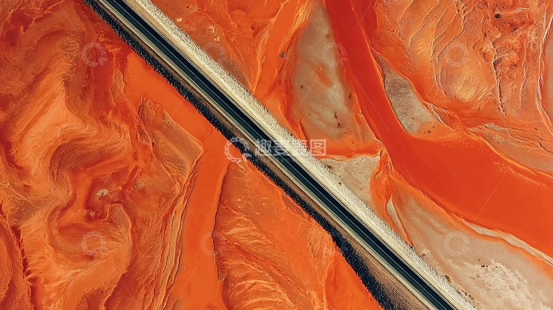 高清大图下载【趣麦麦图】橙色纹理表面与斜向线条交织的抽象图案