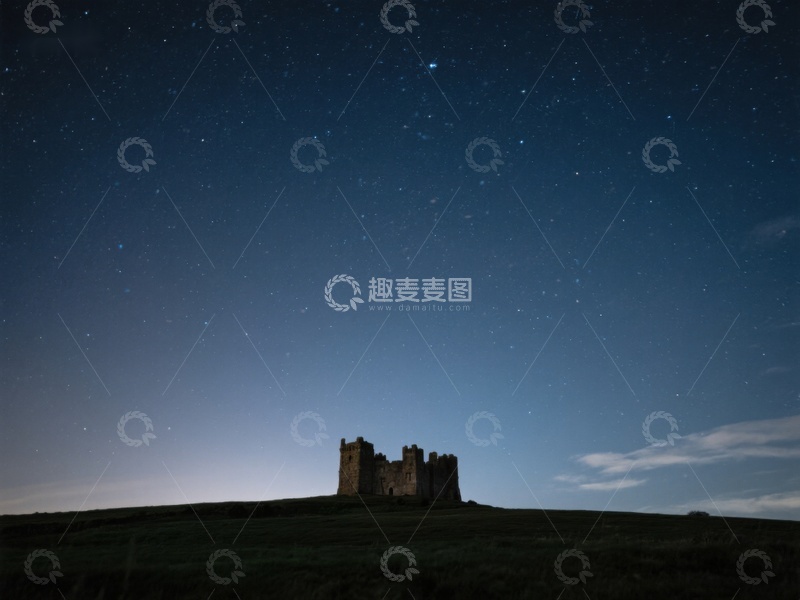 高清大图下载【趣麦麦图】夜空下的古老城堡