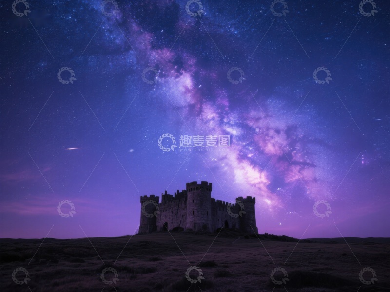 高清大图下载【趣麦麦图】星空下的古老城堡