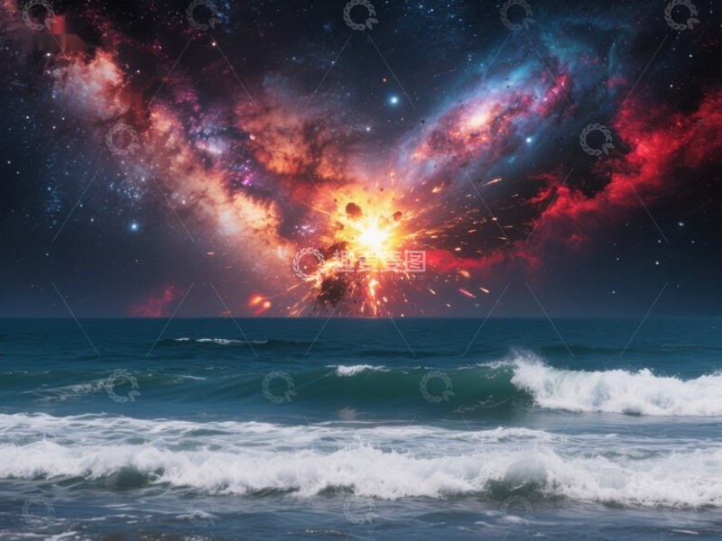 高清大图下载【趣麦麦图】星空下的海洋奇观