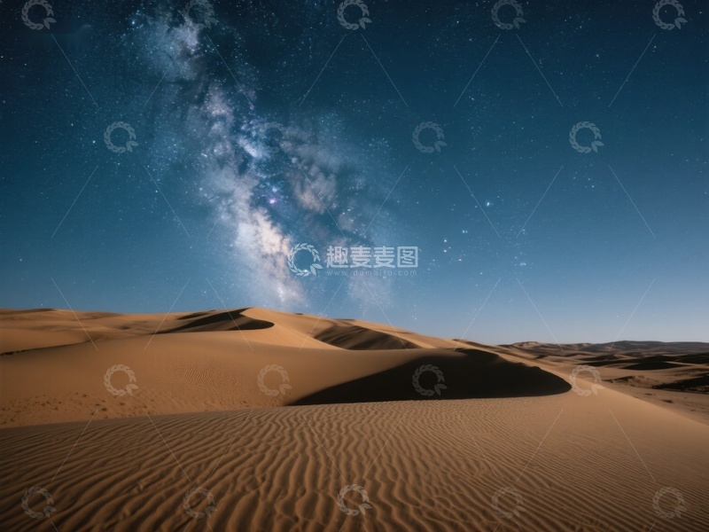 高清大图下载【趣麦麦图】星空下的沙漠沙丘