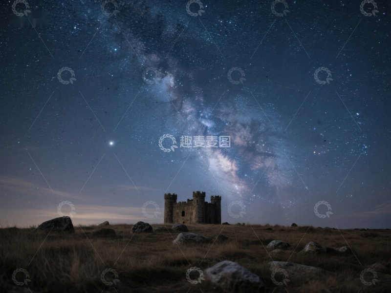 高清大图下载【趣麦麦图】星空下的古老城堡
