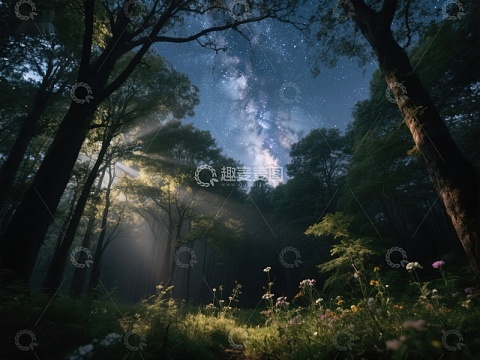星空下的森林秘境