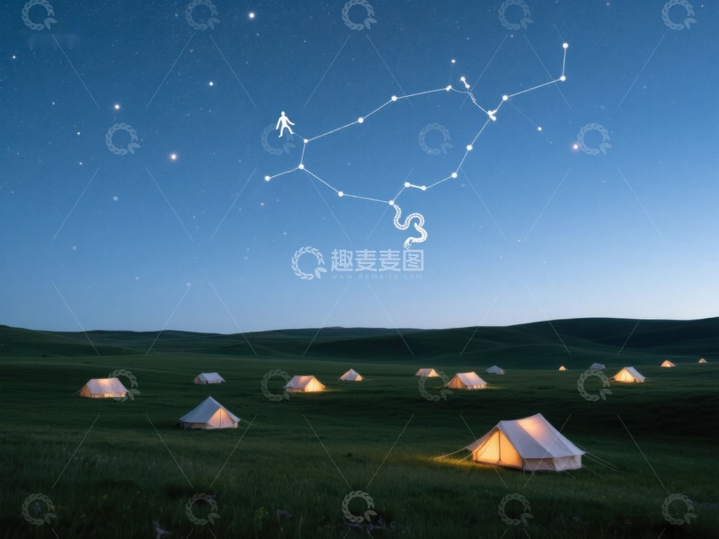 高清大图下载【趣麦麦图】星空下的帐篷营地