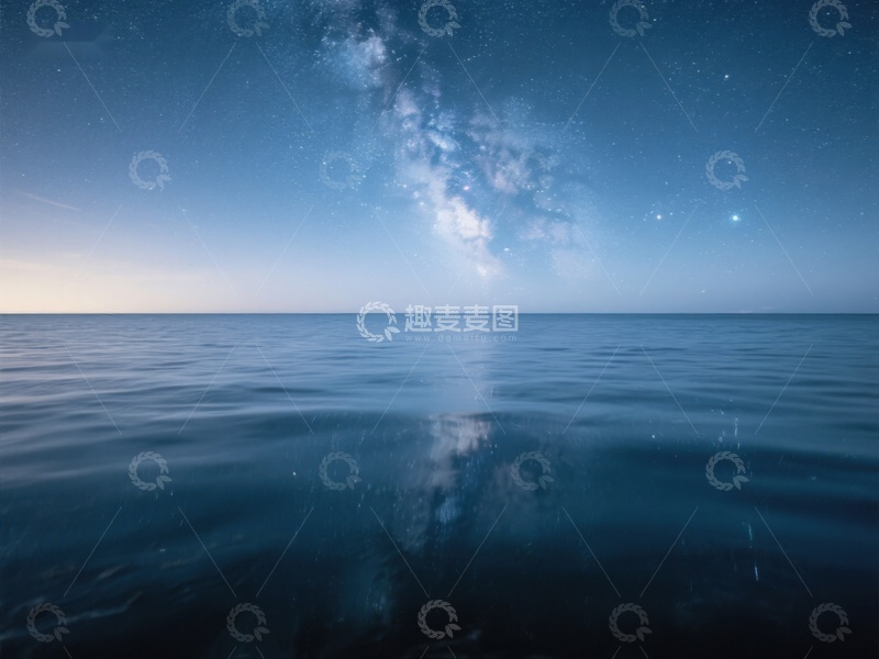 高清大图下载【趣麦麦图】星河映海，静谧夜景