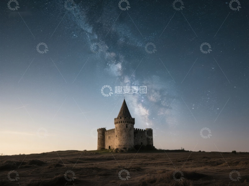 高清大图下载【趣麦麦图】星空下的古老城堡