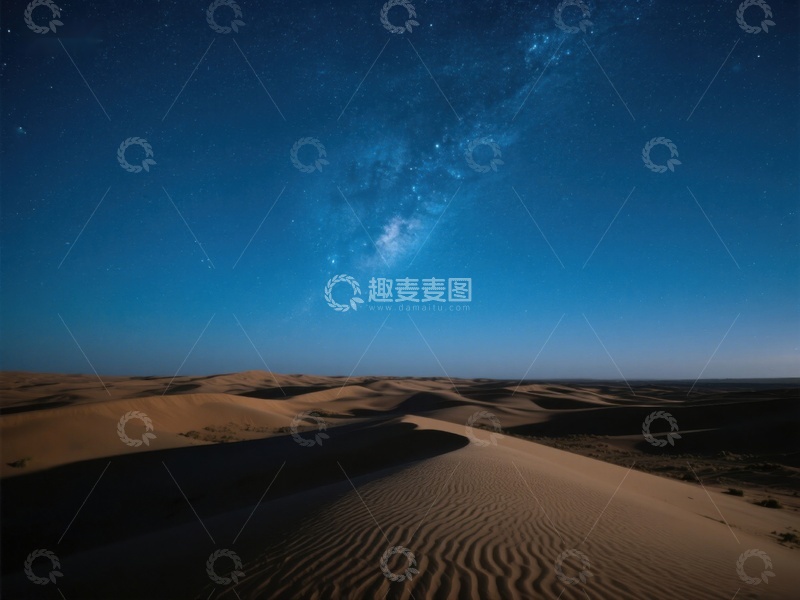 高清大图下载【趣麦麦图】星空下的沙漠沙丘