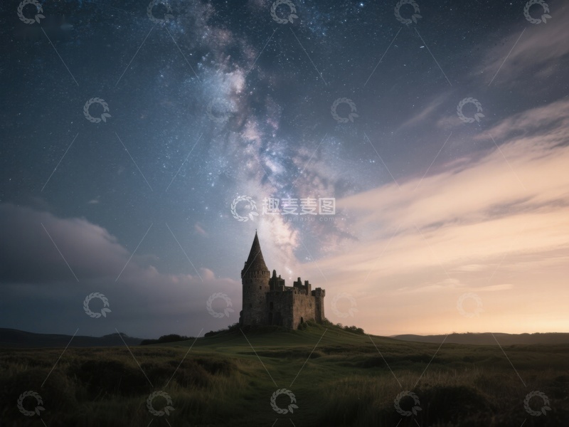 高清大图下载【趣麦麦图】星空下的古老城堡