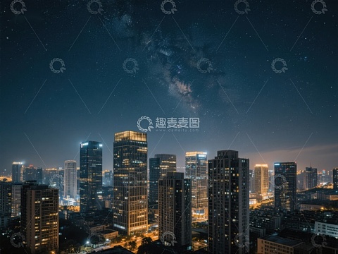 夜空下的城市剪影