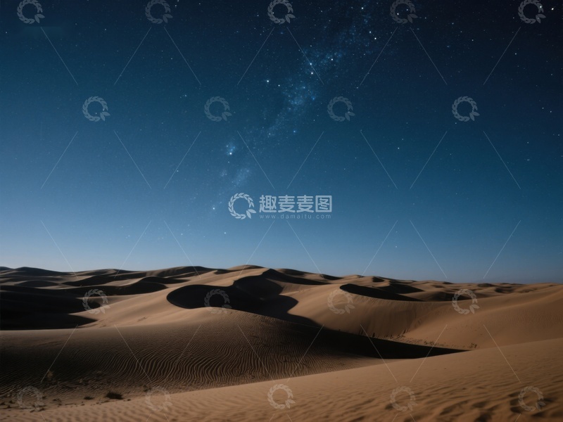 高清大图下载【趣麦麦图】-星空下的沙漠沙丘
