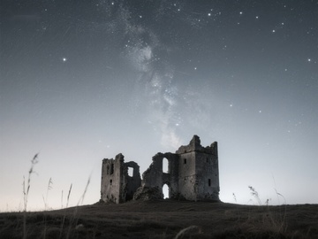 星空下的古老废墟