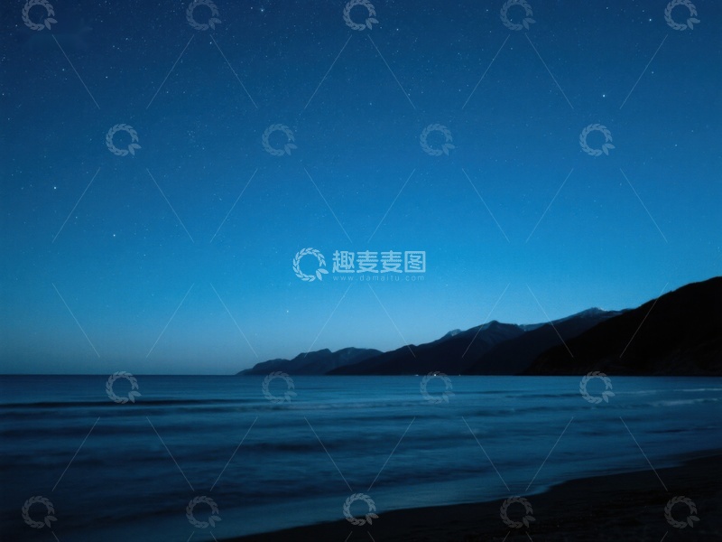 高清大图下载【趣麦麦图】夜幕下的宁静海岸