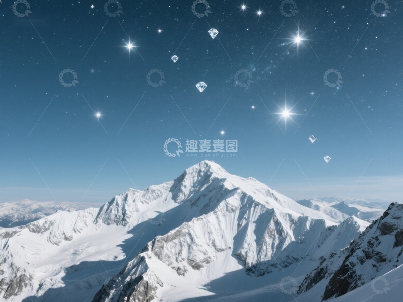 高清大图下载【趣麦麦图】雪山之巅，星光璀璨