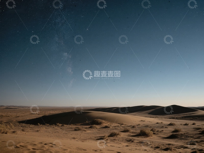 高清大图下载【趣麦麦图】夜空下的沙漠沙丘