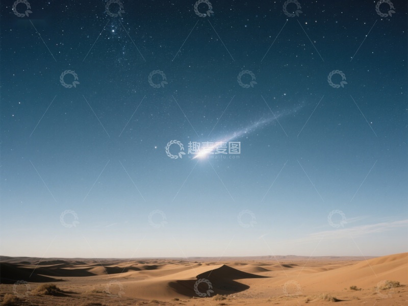 高清大图下载【趣麦麦图】沙漠夜空流星划过