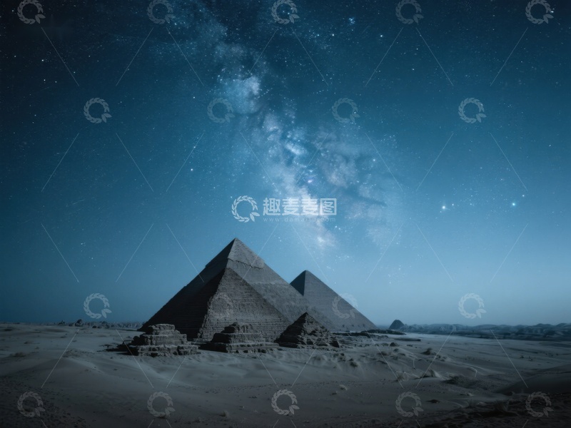 夜空下的金字塔