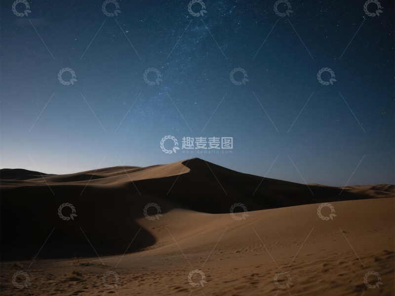 高清大图下载【趣麦麦图】夜空下的沙漠沙丘