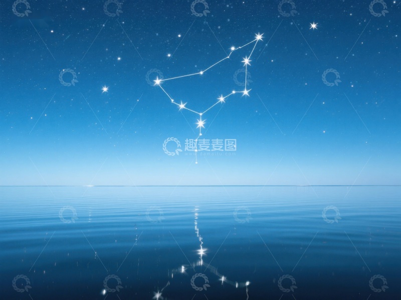 高清大图下载【趣麦麦图】星空下的宁静海面