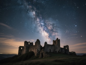 星空下的古老废墟