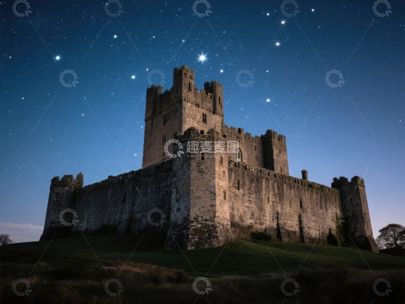 高清大图下载【趣麦麦图】星空下的古老城堡