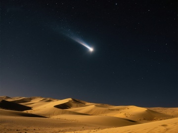 夜空彗星划过沙漠沙丘