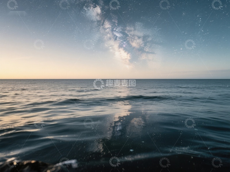 高清大图下载【趣麦麦图】星河映海面，夜空与波涛的交响