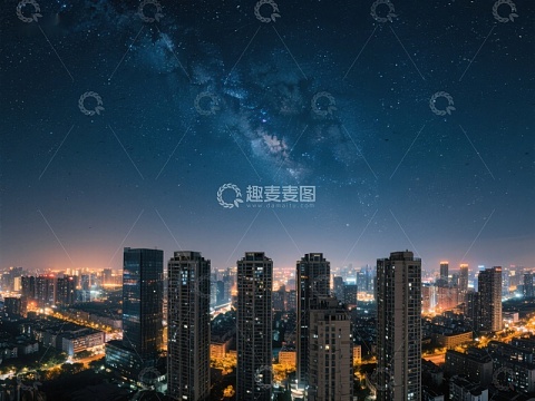 夜空下的城市剪影