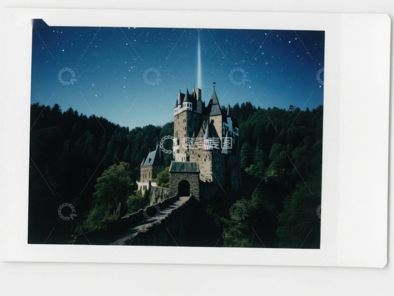 高清大图下载【趣麦麦图】夜空下的古老城堡