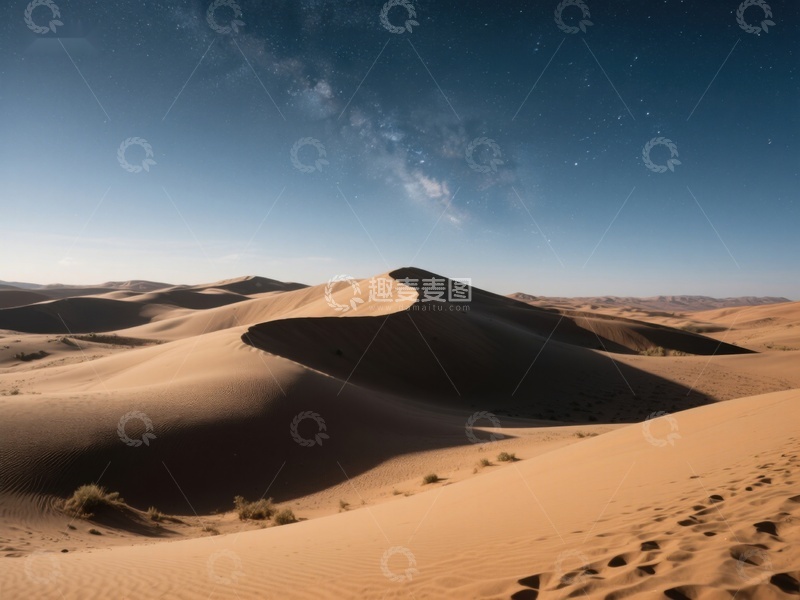 高清大图下载【趣麦麦图】夜空下的沙漠沙丘