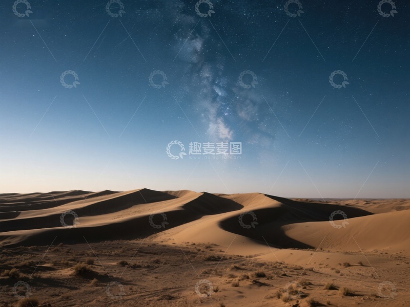 高清大图下载【趣麦麦图】星空下的沙漠沙丘