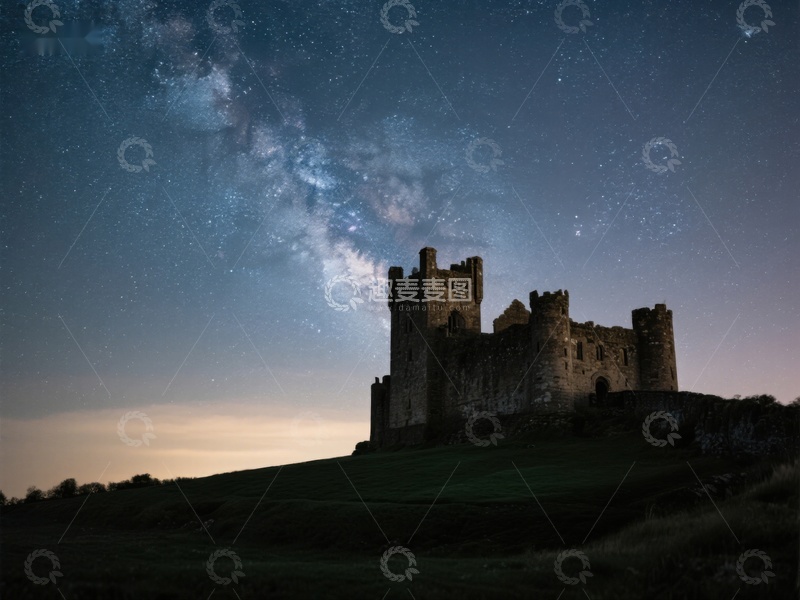 高清大图下载【趣麦麦图】星空下的古老城堡