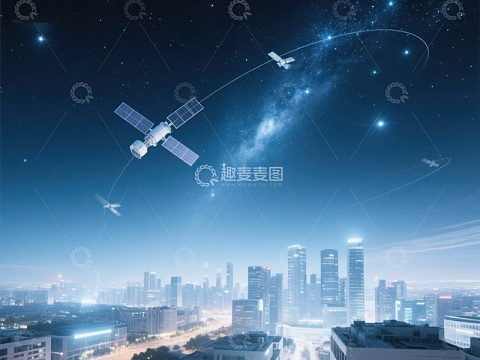 卫星通信连接未来城市