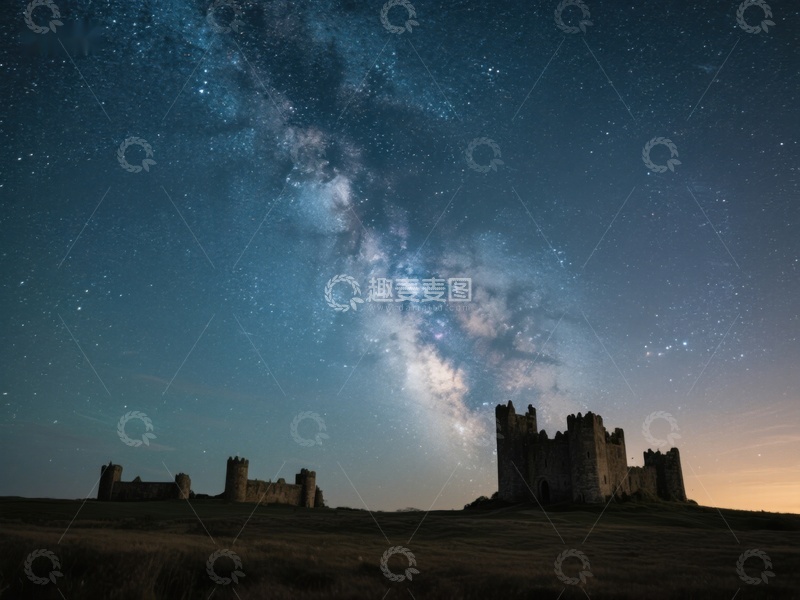 高清大图下载【趣麦麦图】星空下的古老城堡