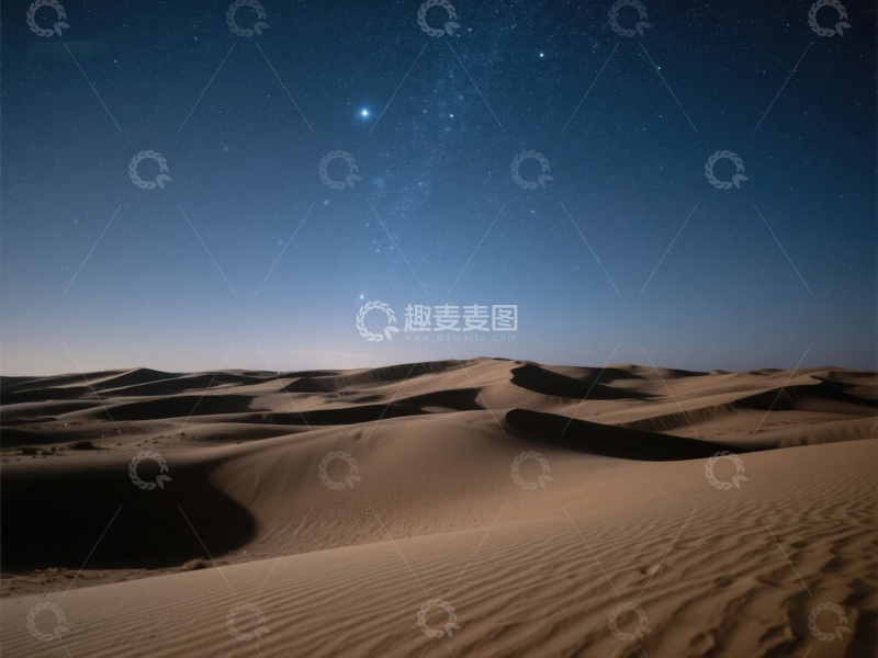 高清大图下载【趣麦麦图】夜空下的沙漠沙丘