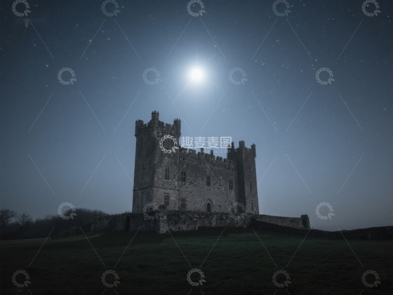 高清大图下载【趣麦麦图】月光下的古老城堡