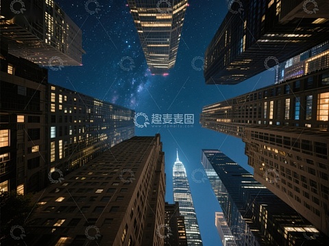 城市夜景与星空交汇