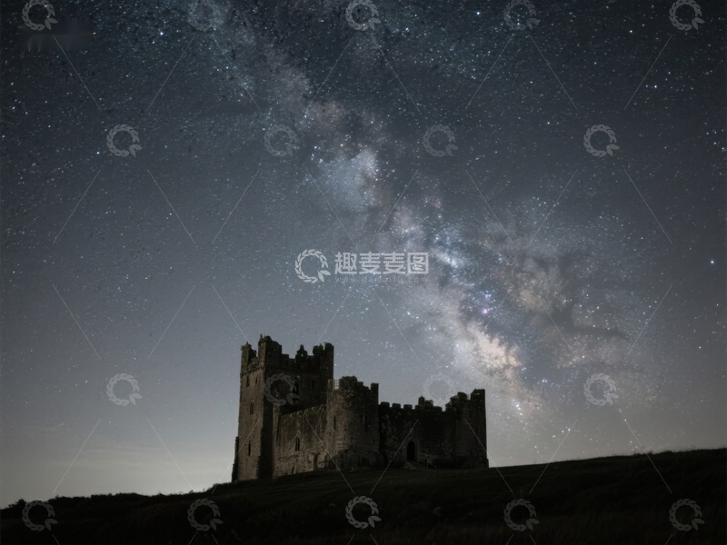 高清大图下载【趣麦麦图】星空下的古老城堡