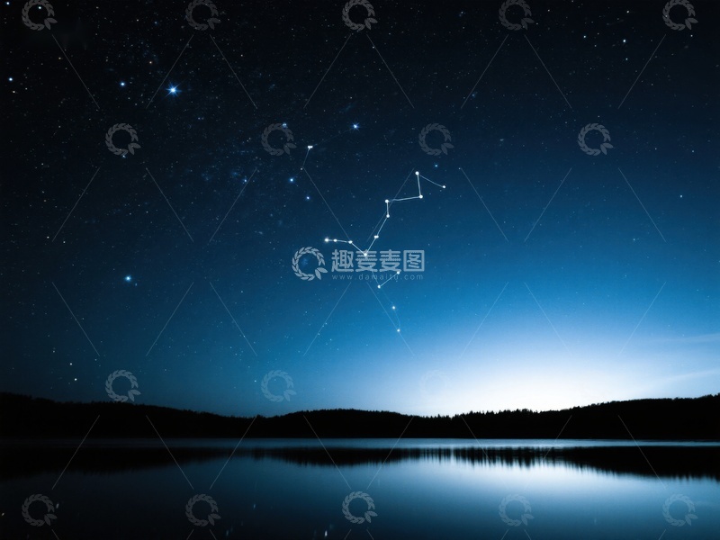 高清大图下载【趣麦麦图】夜空星辰倒映湖面