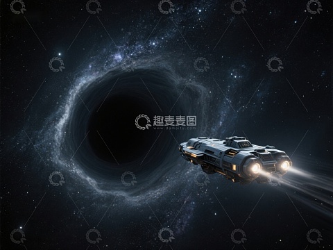 太空飞船接近黑洞