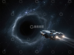 太空飞船接近黑洞