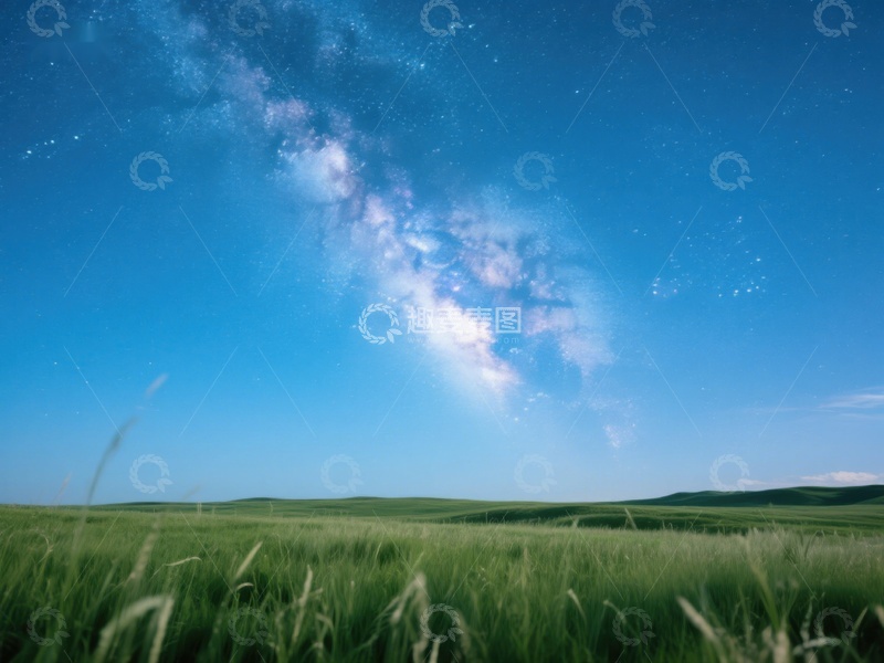 高清大图下载【趣麦麦图】星空下的草原