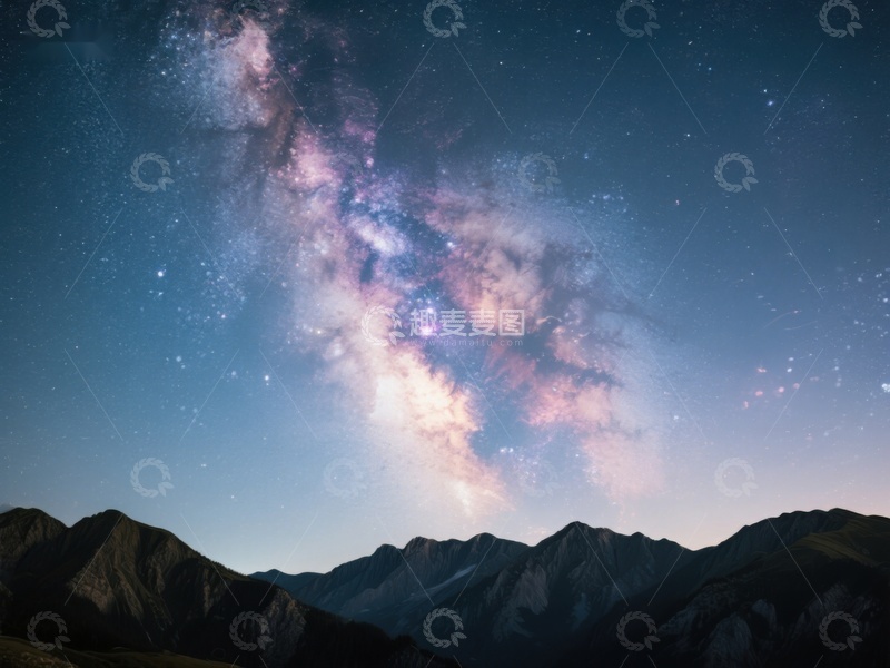 高清大图下载【趣麦麦图】星河璀璨，山峦静谧