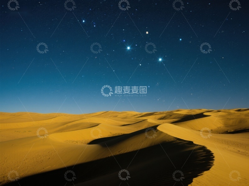 高清大图下载【趣麦麦图】夜空下的沙漠沙丘