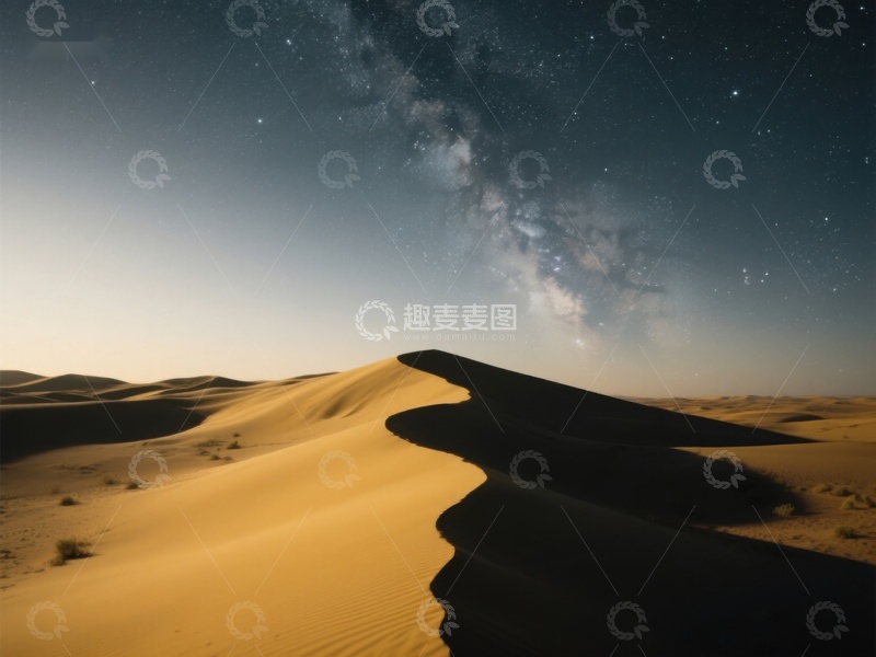 高清大图下载【趣麦麦图】夜空下的沙漠沙丘