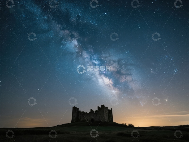 高清大图下载【趣麦麦图】星空下的古老城堡
