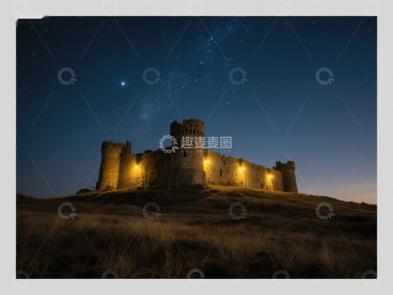 高清大图下载【趣麦麦图】夜空下的古堡