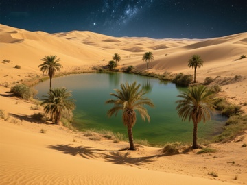 沙漠绿洲夜景