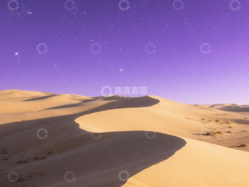 高清大图下载【趣麦麦图】星空下的沙漠沙丘
