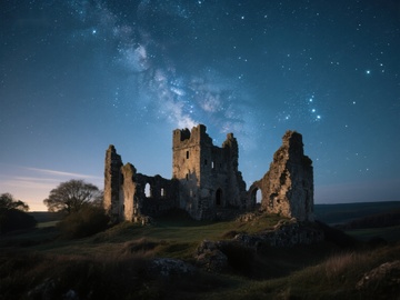 星空下的古老废墟