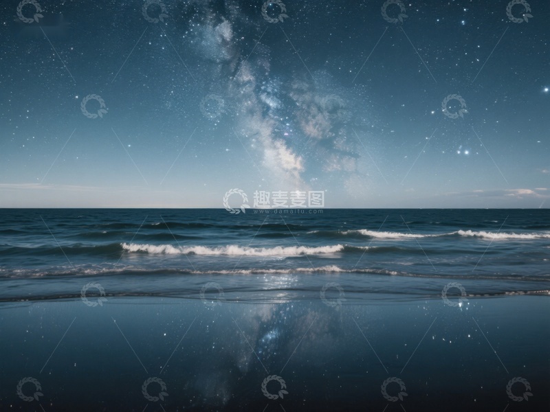 高清大图下载【趣麦麦图】星空下的海洋夜景